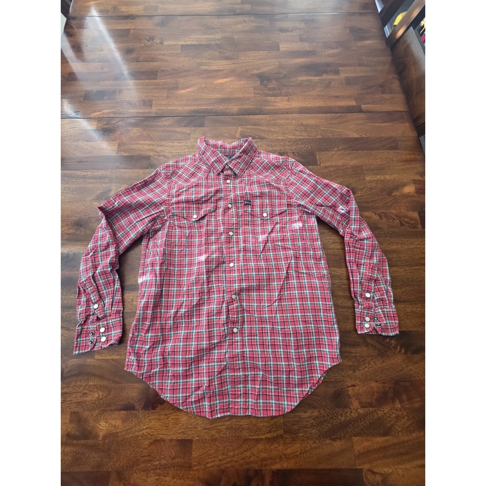 Polo by Ralph Lauren Boys‎ Medium 10/12 Dress Shirt Long Sleeve Red Plaid Sku93